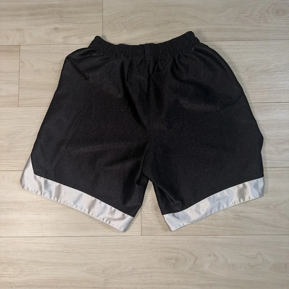 Vintage Nike‎ Basketball Shorts Mens L Black Satin Classic Retro Y2K 90s Baggy